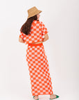 Conjunto Blusa y Falda Naranja Estapado