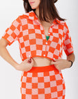 Conjunto Blusa y Falda Naranja Estapado