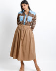 Falda Maxi Camel con Cinturón