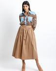 Falda Maxi Camel con Cinturón