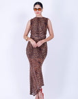 Conjunto Top y Falda Larga Animal Print