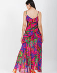 Vestido Midi Estampado Rosa