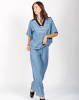Conjunto Pantalon y Blusa Denim