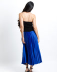 Falda Midi Plisada Azul Real