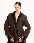 Blazer Chocolate con Encaje