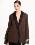 Blazer Chocolate con Encaje