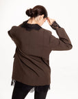 Blazer Chocolate con Encaje