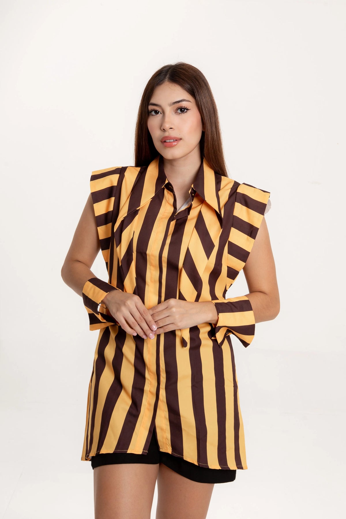 Blusa Camisera Siena Rayas Amarillo