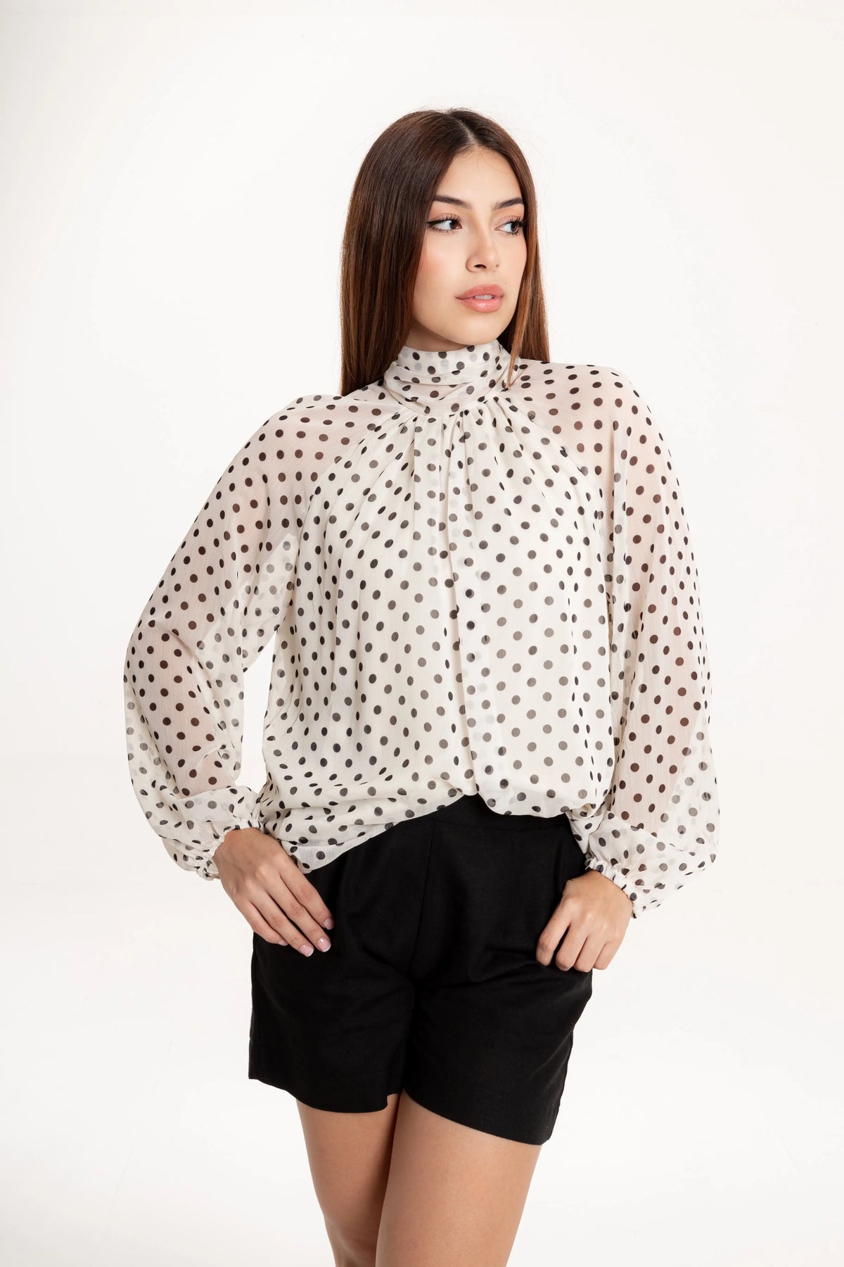 Blusa Olivia Polka Dot Ivory