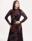 Vestido Maxi Amara Chocolate Floral