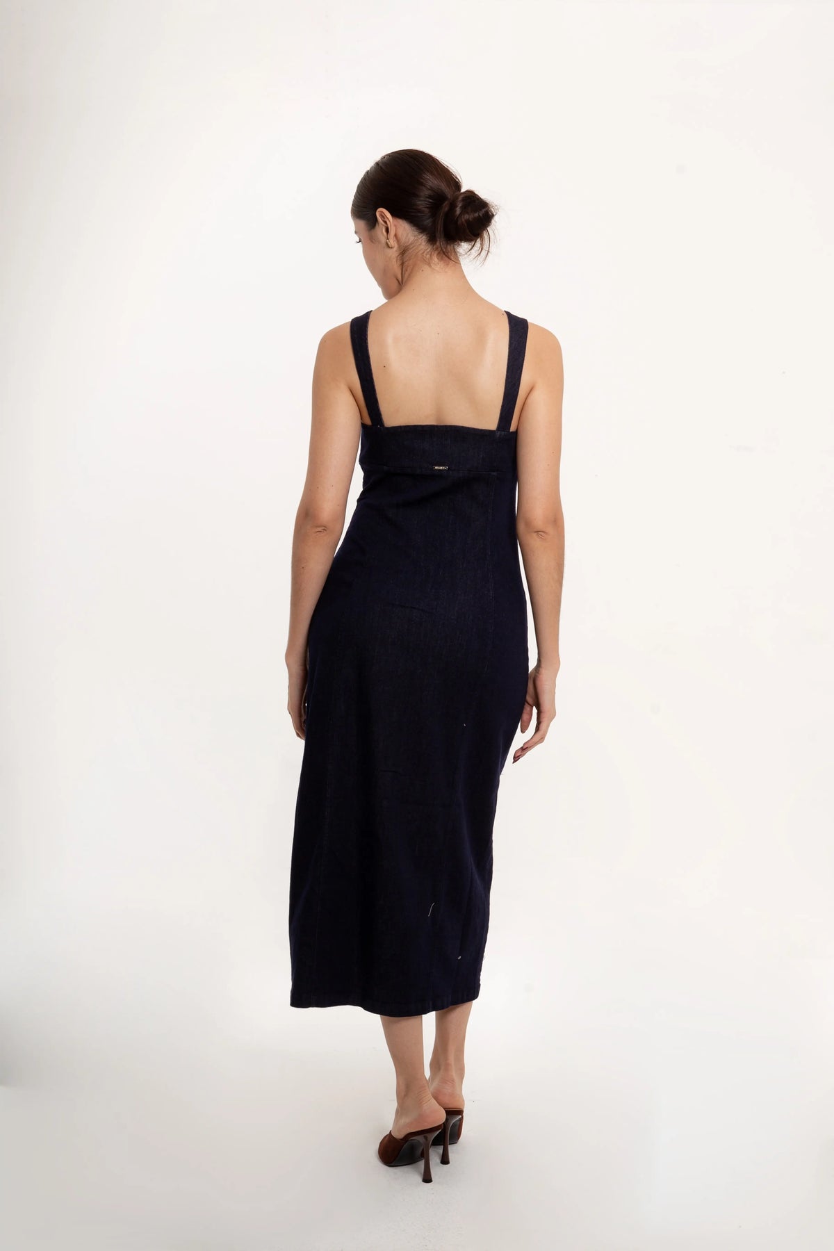 Vestido Midi Denim Azul Oscuro