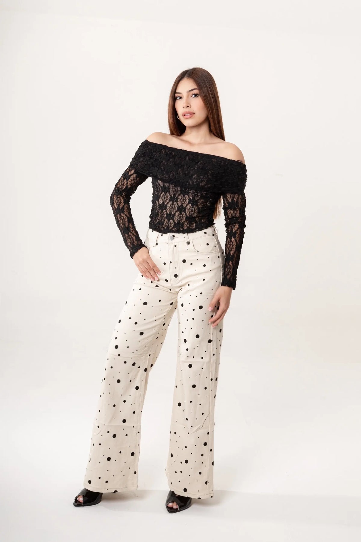 Pantalón Lunares Beige