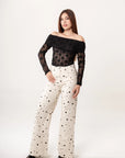 Pantalón Lunares Beige
