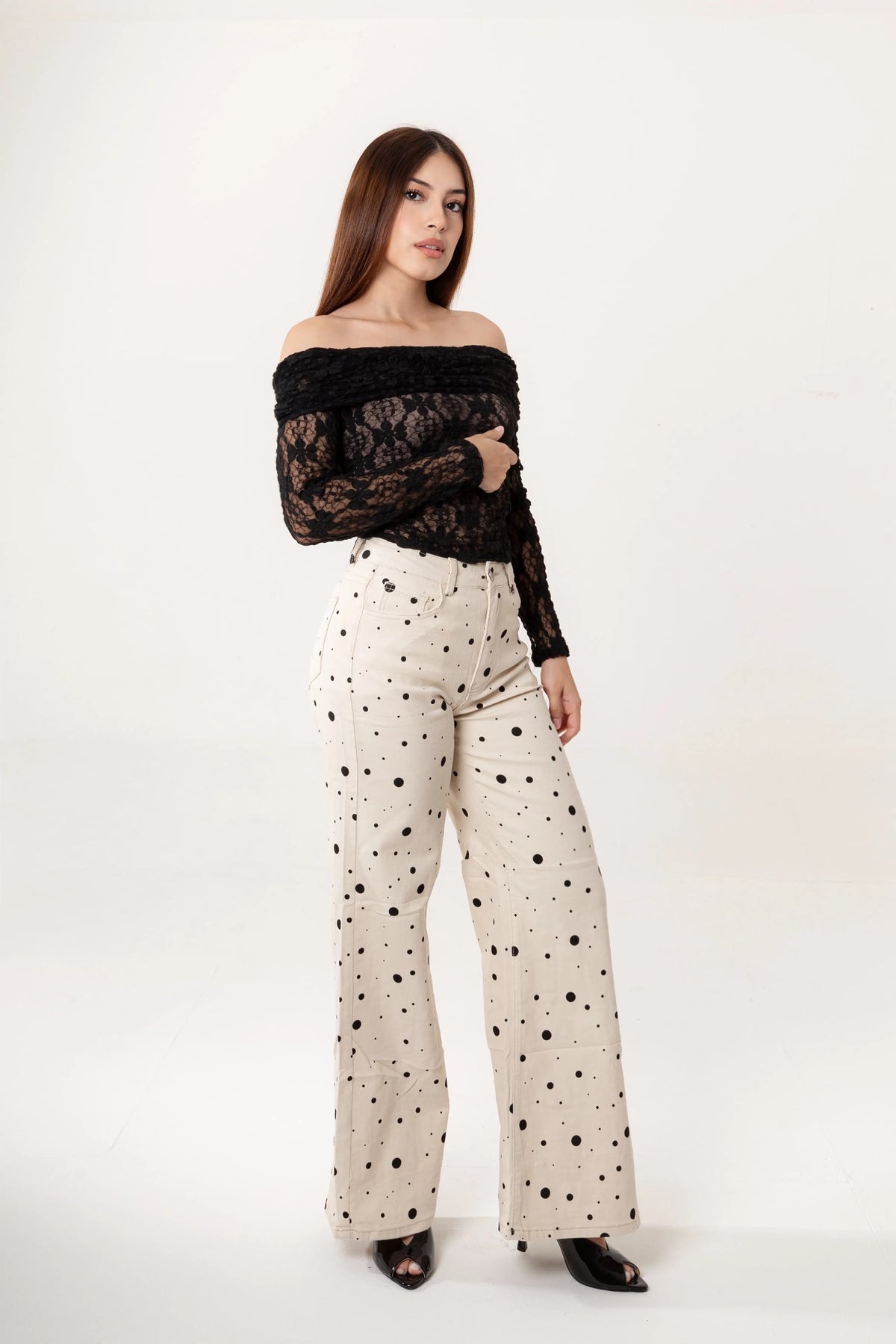 Pantalón Lunares Beige