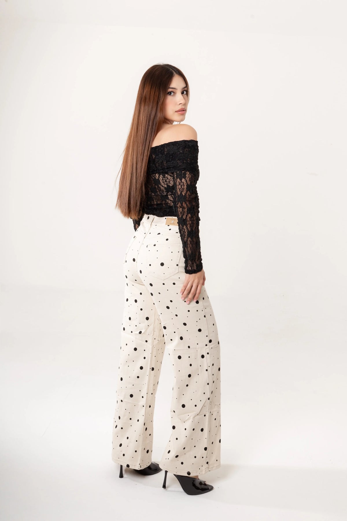 Pantalón Lunares Beige