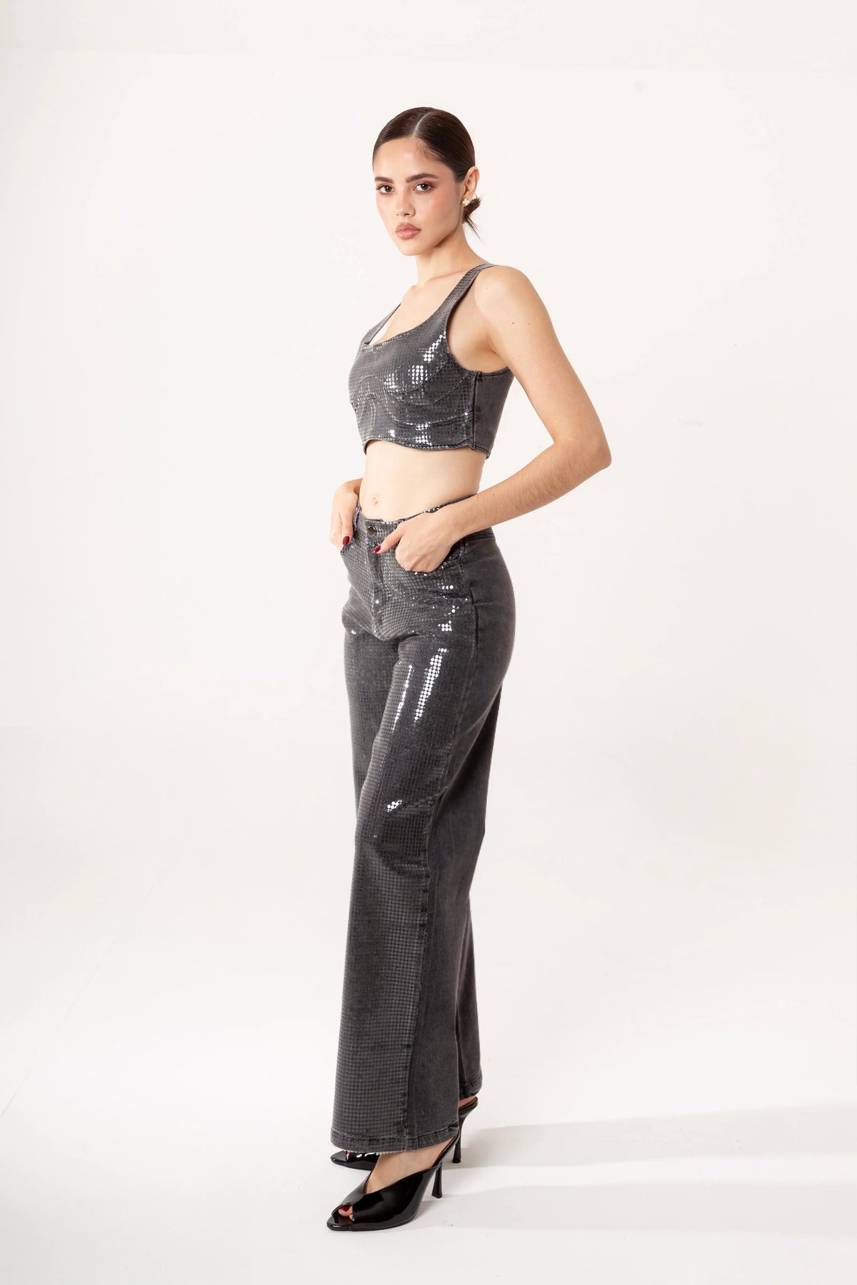 Conjunto Lentejuela Negro