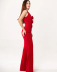 Conjunto de Pantalon y Top Rojo Flor Rojo