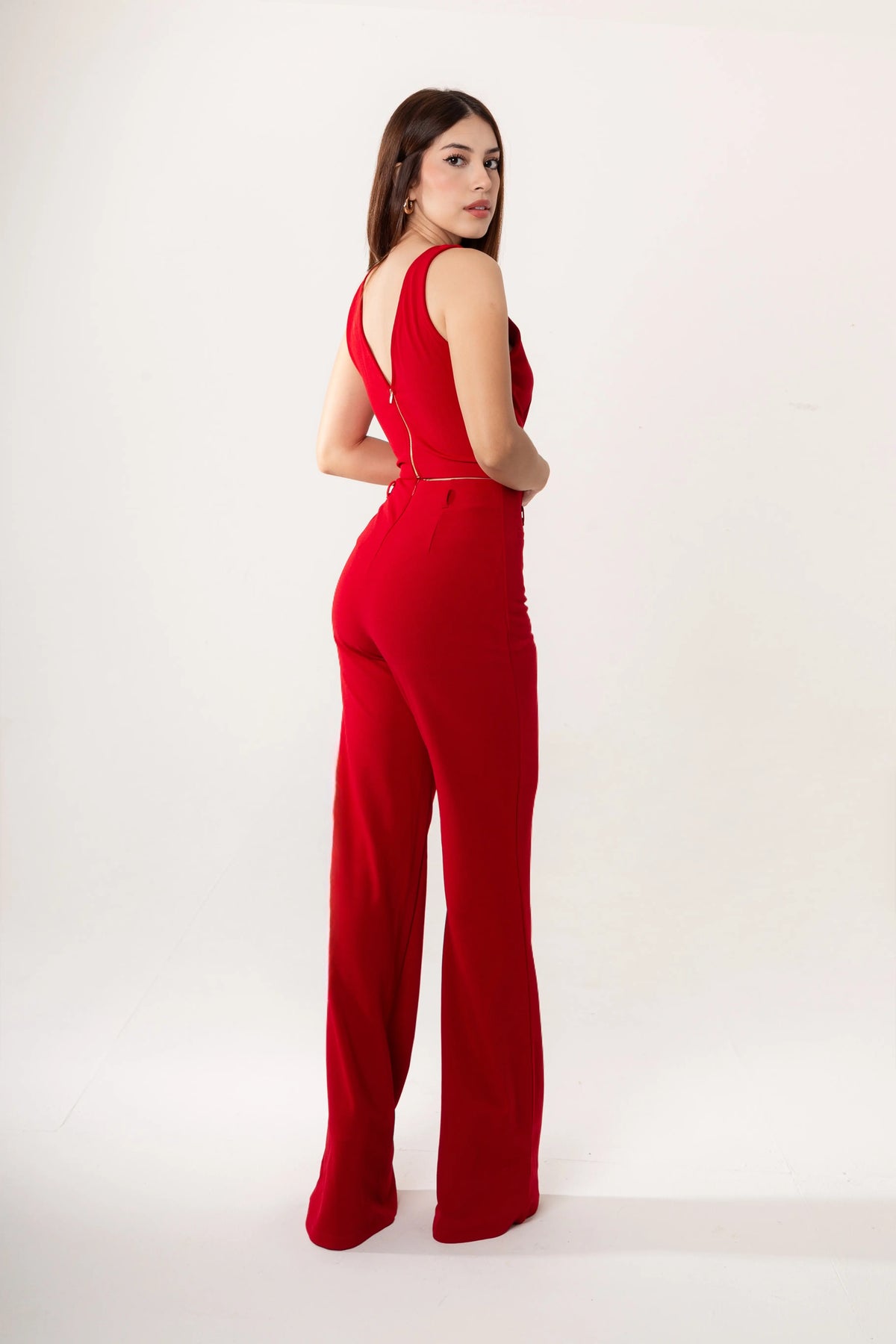 Conjunto de Pantalon y Top Rojo Flor Rojo