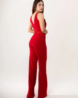 Conjunto de Pantalon y Top Rojo Flor Rojo