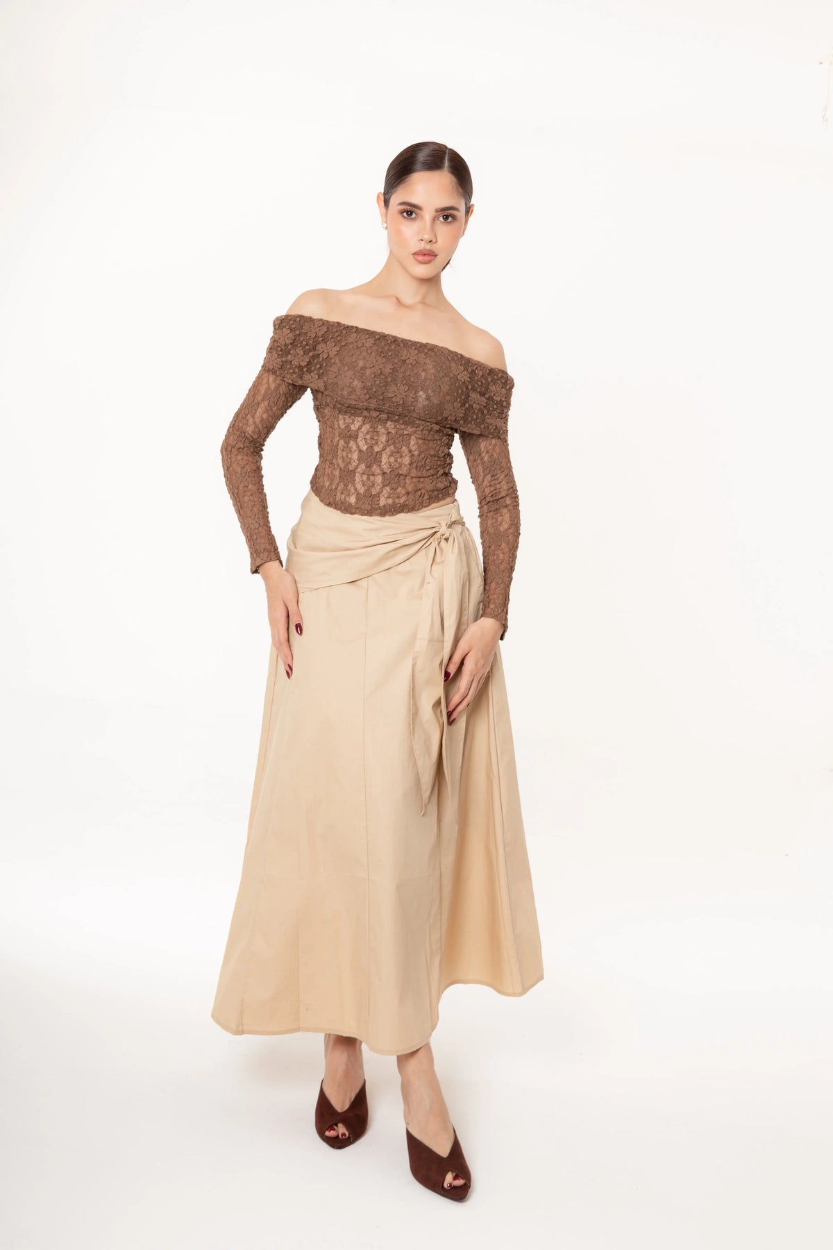 Falda Maxi Siena Beige