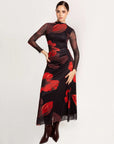 Vestido Maxi Fiore Rojo Negro