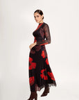 Vestido Maxi Fiore Rojo Negro
