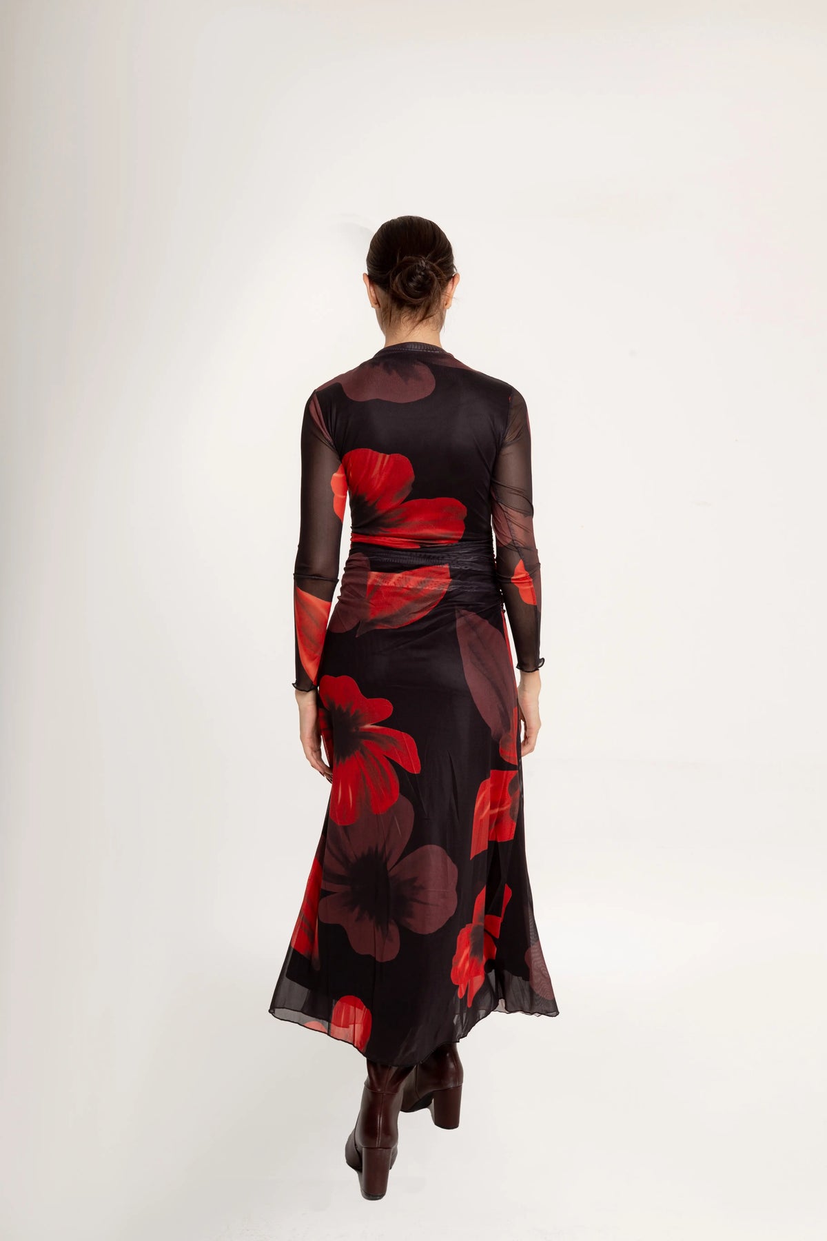 Vestido Maxi Fiore Rojo Negro