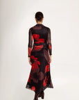 Vestido Maxi Fiore Rojo Negro