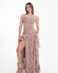 Vestido Largo con Olanes