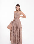 Vestido Largo con Olanes