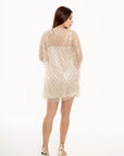 Vestido Corto Anastasia Champagne con Brillos