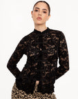 Blusa Amélie Negra de Encaje Floral