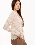 Blusa Nude de Encaje Floral