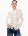 Blusa Amélie Blanca de Encaje Floral