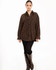 Blusa Camisera Ámbar Animal Print Chocolate