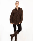 Blusa Camisera Ámbar Animal Print Chocolate
