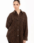 Blusa Camisera Ámbar Animal Print Chocolate