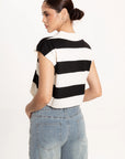 Blusa Polo Rayas Mía Negro