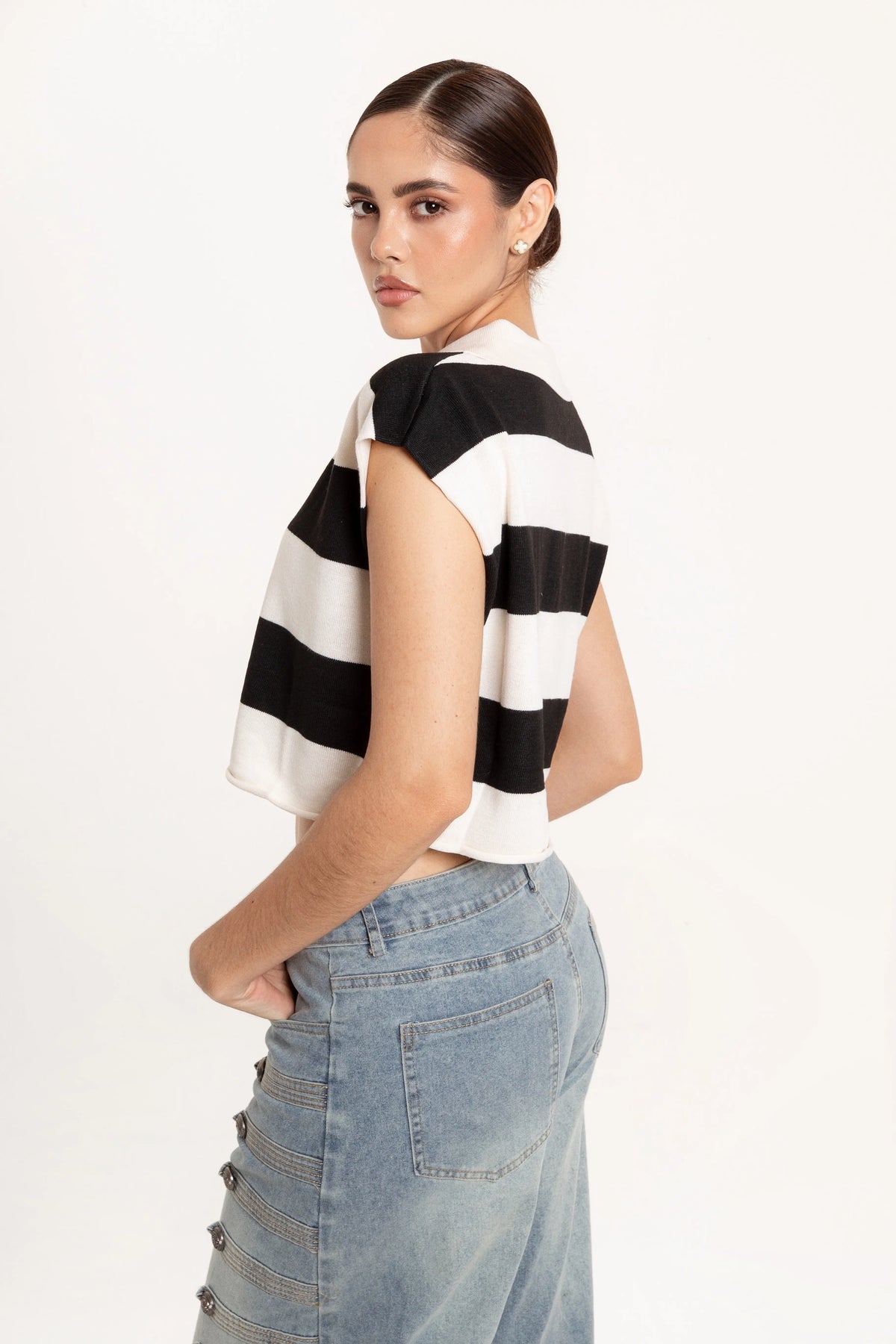 Blusa Polo Rayas Mía Negro