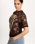 Blusa Lace Dog Chocolate