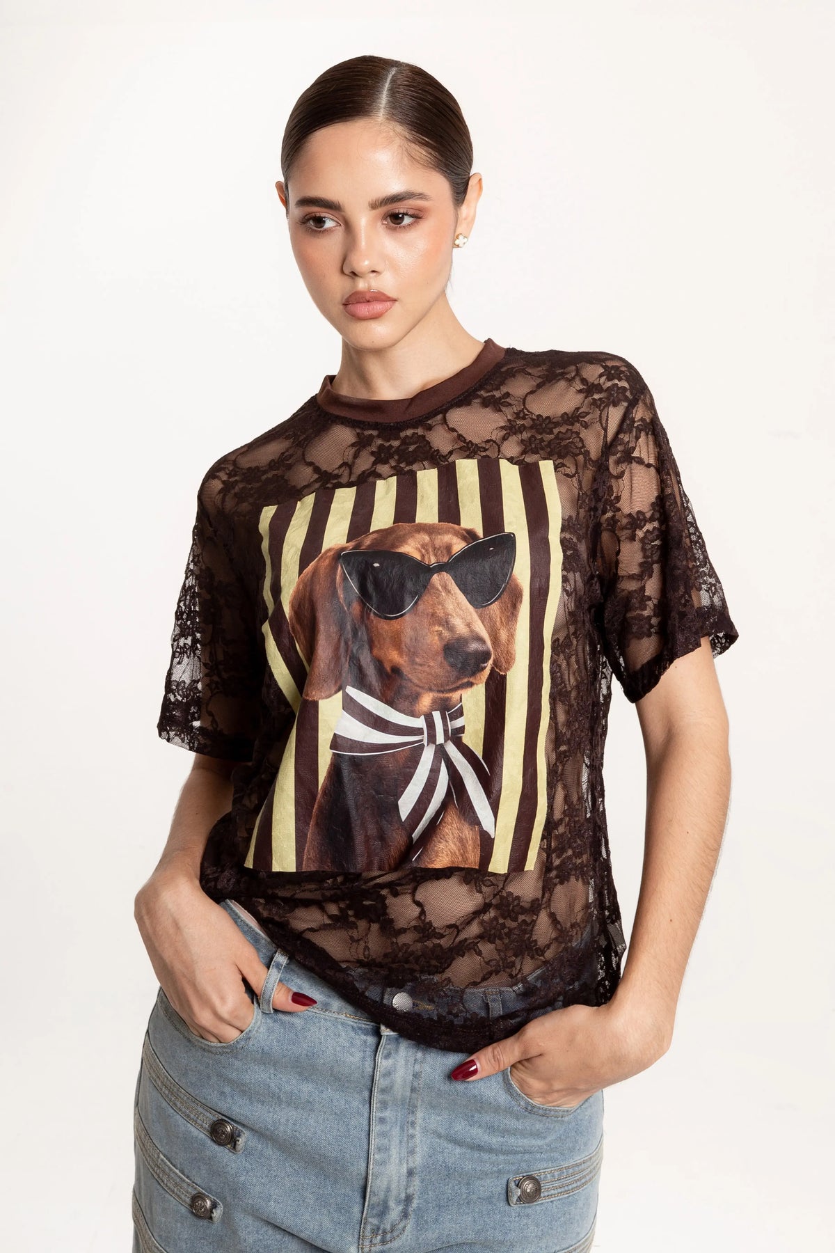 Blusa Lace Dog Chocolate