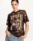 Blusa Lace Dog Chocolate