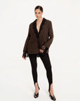 Blazer Chocolate con Encaje