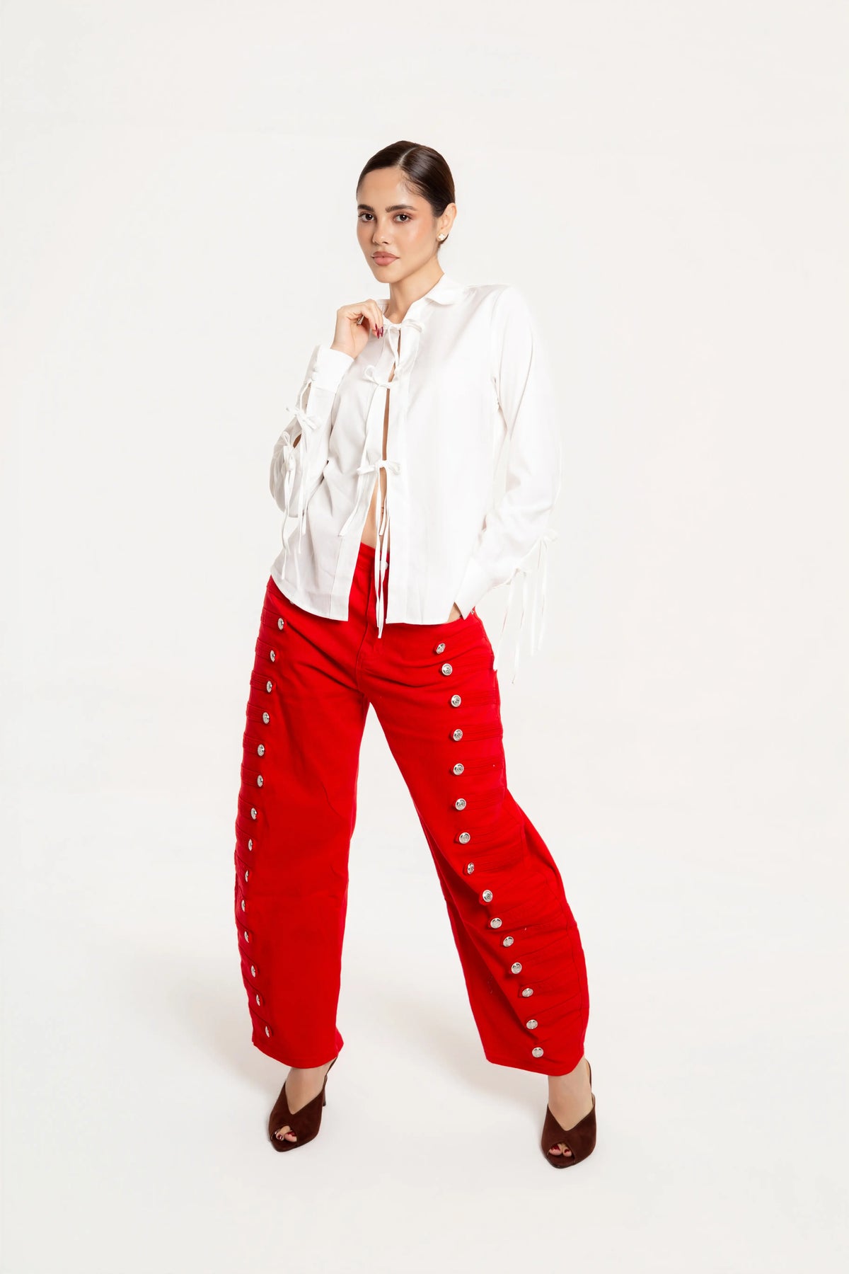 Jeans Wide Leg Imperial Rojo