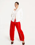 Jeans Wide Leg Imperial Rojo