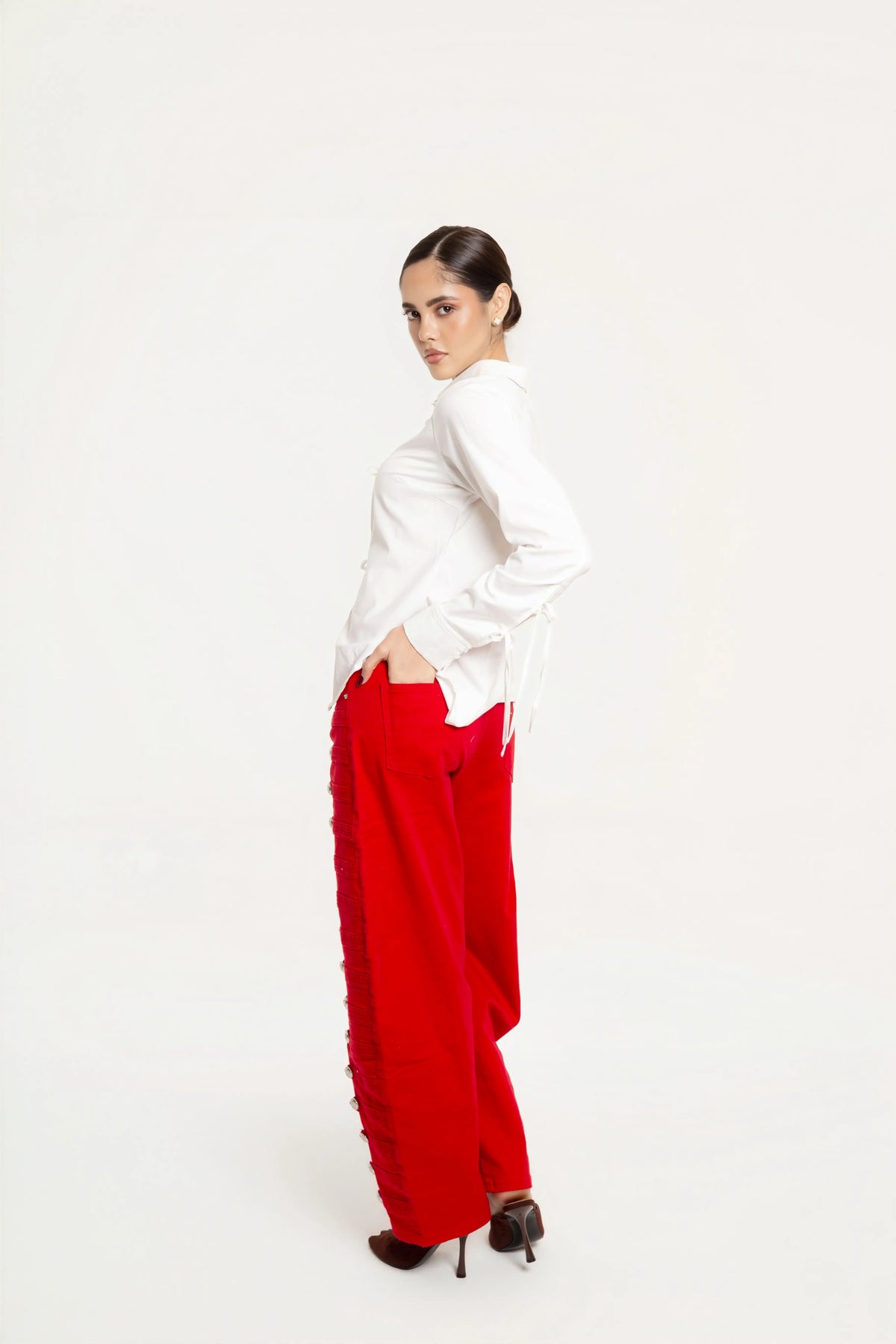 Jeans Wide Leg Imperial Rojo