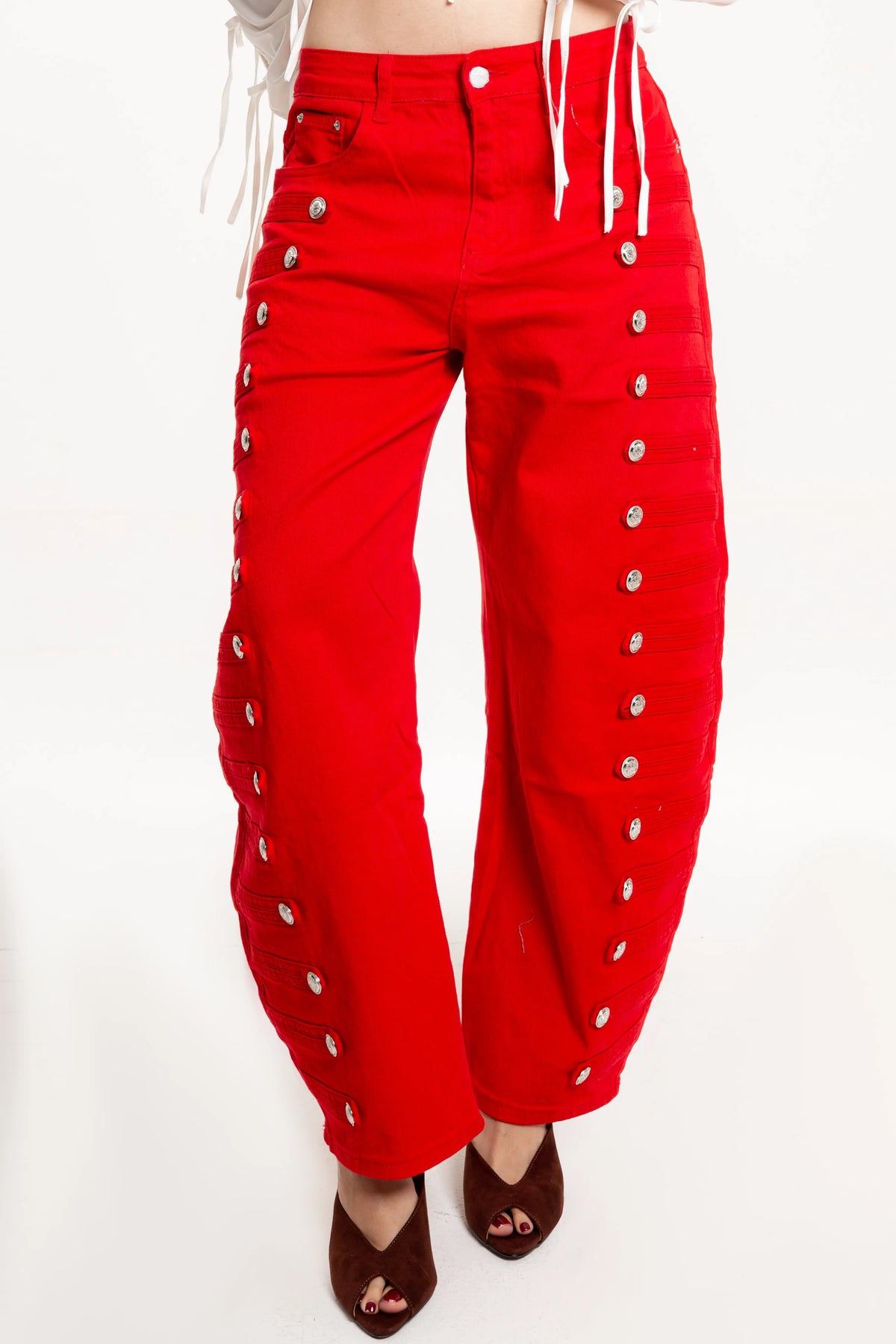 Jeans Wide Leg Imperial Rojo