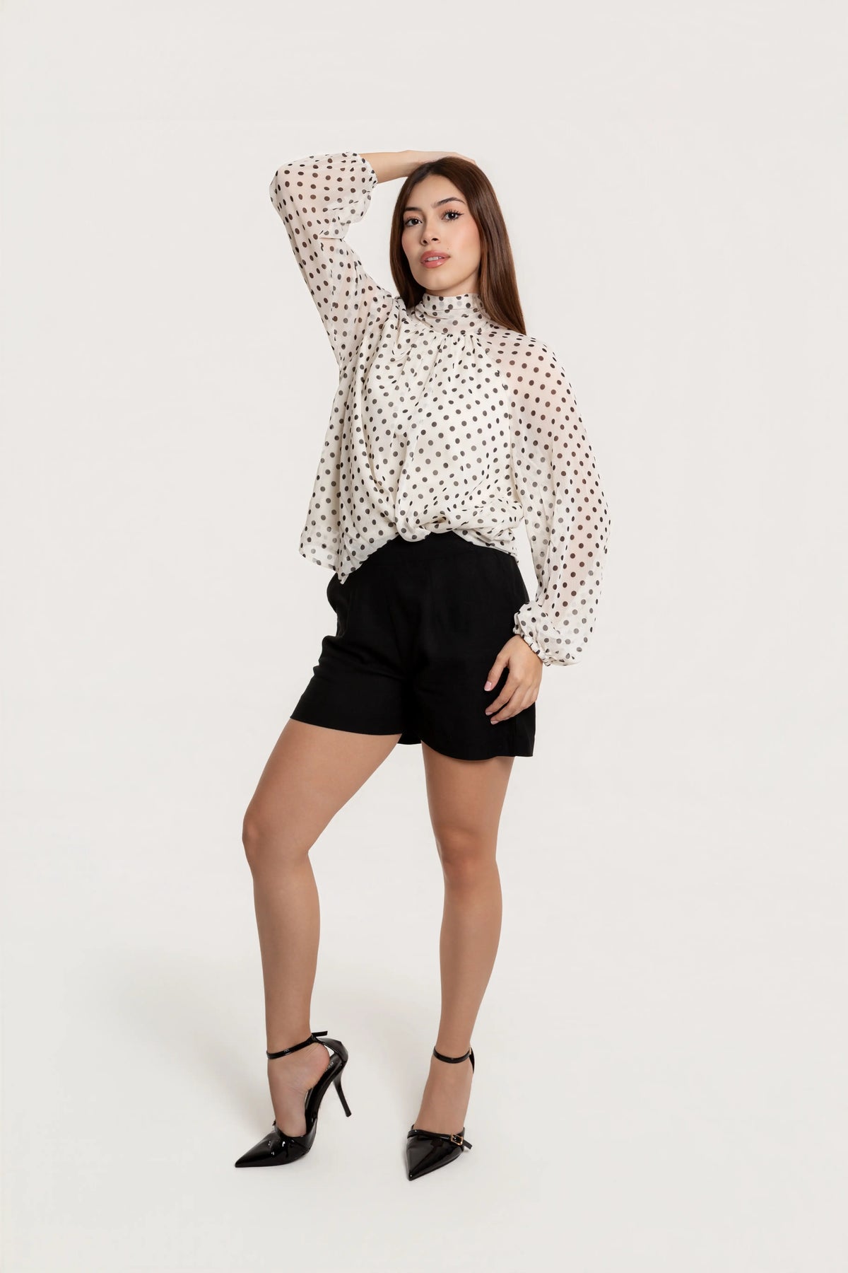 Blusa Olivia Polka Dot Ivory