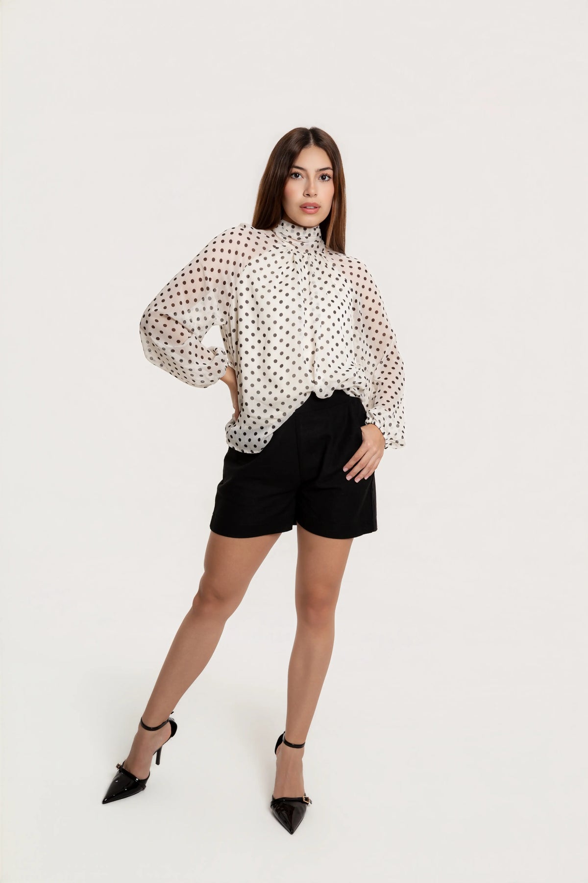 Blusa Olivia Polka Dot Ivory