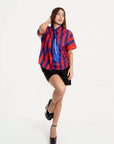 Blusa Camisera Vittoria Rojo Azul